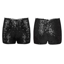 UK Kid Boys Girls Sparkle Sequins Dance Shorts Gymnastics Jazz Hip Hop Dancewear