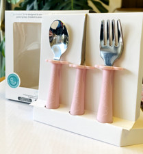 Toddler Silverware Set Fork Spoon & Knife Grabease Pink