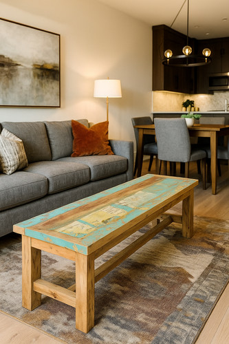 Recycled solid wood bench - recycled,