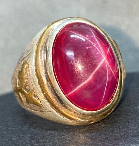 Vintage natural red star ruby - natural,