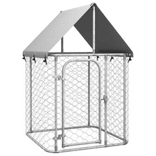 Outdoor Dog Kennel with Roof Patio Enclosure Dog Cage Dog House Crate vidaXL