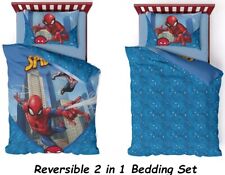 Official Spiderman City Logo Bedding Reversible Single Duvet Cover Set Gift