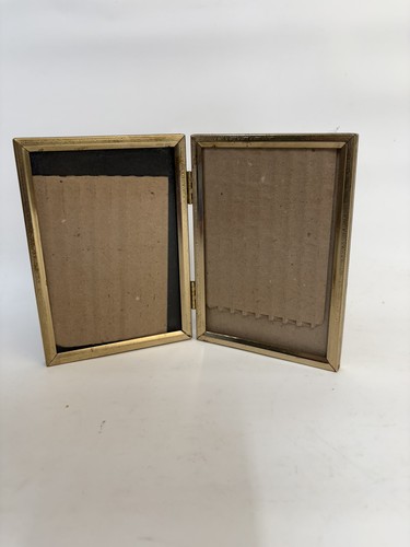 Vintage mcm bifold brass gold - bifold,