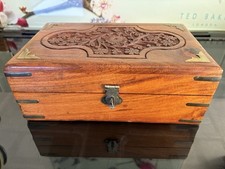 Vintage Boho Wooden Small Storage Jewellery Box