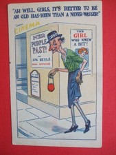 Old Comic postcard CINEMA