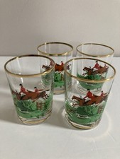 Vintage Shot Glasses Fox Hunt