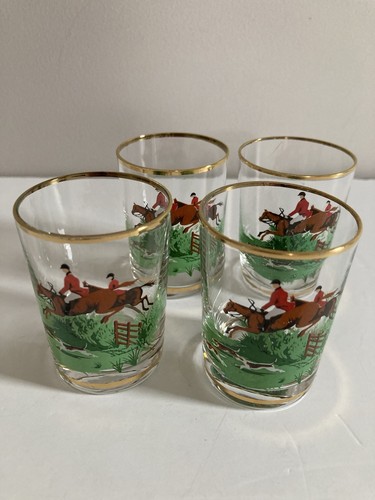 Vintage shot glasses fox - vintage, hunt