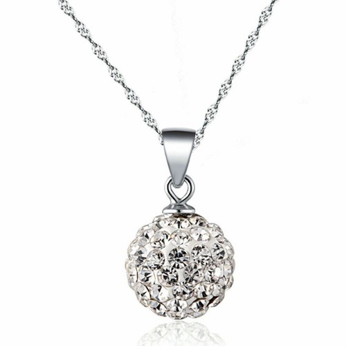 Silver shamballa ball crystal - silver,