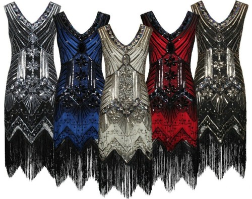 Neck 1920 dress great - v-neck, 1920's