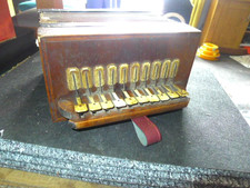 Sept 1860 Melodeon 10 In Line Accordeon..  Bone Keys,,  German ?.   GWC.