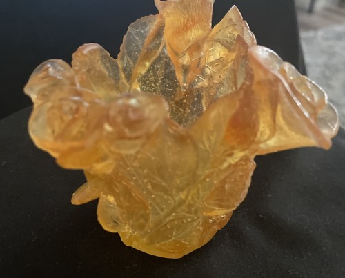 Daum pate verre rose - pate-de-verre, 'rose'