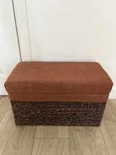 Wicker storage ottoman - wicker, bench