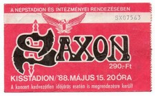 Saxon Rare Original Used Concert Ticket Stub Hungary Budapest Kisstadion 1988