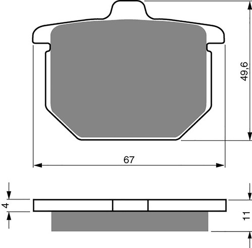 Brake disc pads rear - brake, r/h
