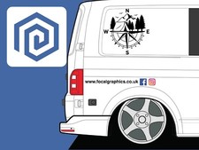 LARGE 2x Compass Camping Vinyl