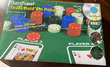 PARTY POKER set + chips+ felt table mat and pack of cards ( no dvd inc)