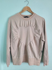 Love Moshino Womens Heart Sweatshirt Cream Pink Size UK 10
