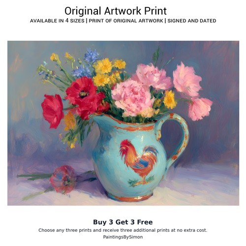 Floral jug matte paper - jug,