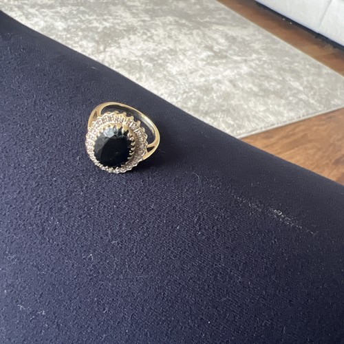 Saphire and diamond - diamond, ring