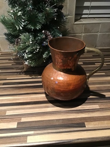 Antique copper jug with - jug, handle