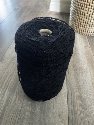 Black boucle yarn cone - yarn, on
