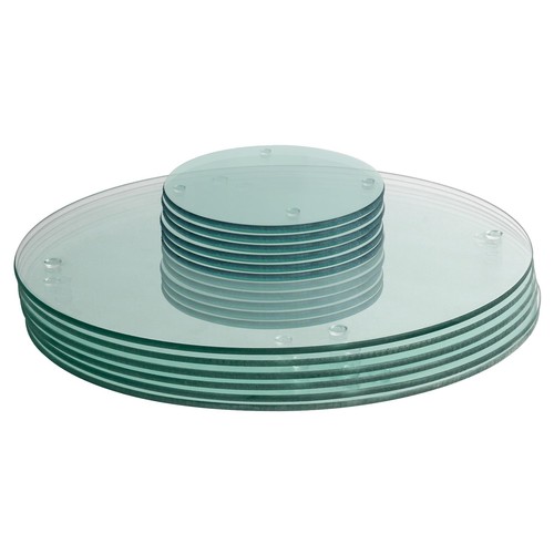 12pc round glass placemats - 12pc,