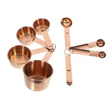 1 Set copper measuring cups of Measuring Spoons and Cups Stainless Steel