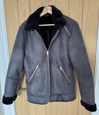 Zara Faux Suede Shearling Grey