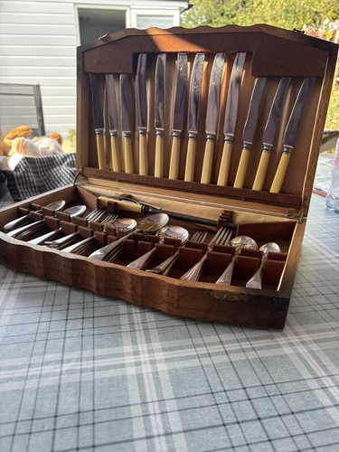 Mixed vintage canteen cutlery - canteen,