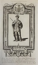 1783 Edward VI King Of England Original Antique Print