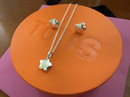 Tous silver bold motif - silver, flower