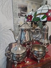 Vintage 4PC Silver-Plated Tea