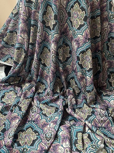 Purple teal damask mandala - damask,