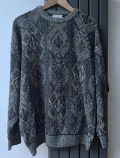 Vintage Gabicci Mens Jumper Sweater Wool Blend Retro Pattern Italy ~ Size XL 