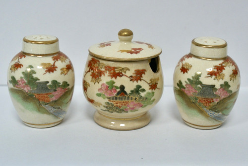 Japanese satsuma cruet set - japanese,