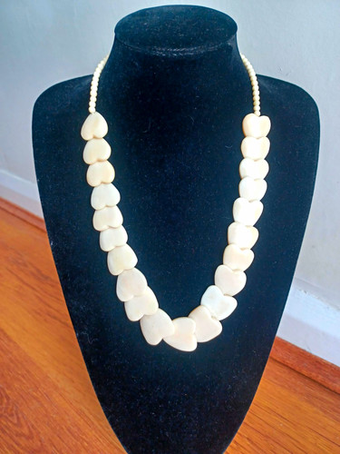 Cream carved heart shape - cream,