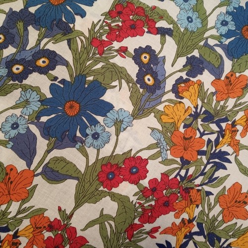 Blue and red floral - red,