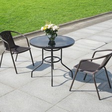 Garden Bistro Patio Furniture Set Folding Table Chairs Outdoor Indoor Rattan NEW