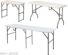 FOLDING TRESTLE TABLE 4FT 5FT 6FT 8FT PICNIC CAMPING BBQ BANQUET GARDEN MARKET 