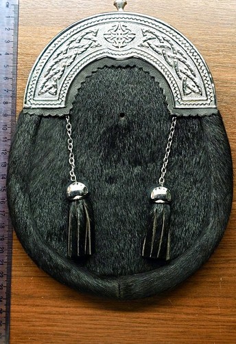 Black fur sporran - fur, celtic