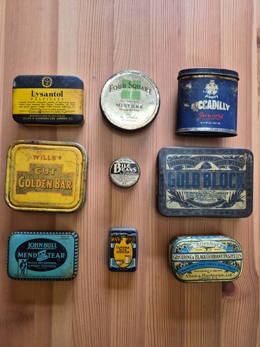 Vintage product tins - tins, (used)