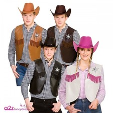 Adult Cowboy Waistcoats w/Hat