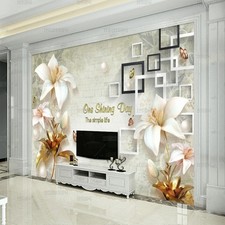 Wall Mural 3D Lilies Jewel