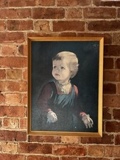 Vintage Mid Century Childhood painting By Anna Zinkeisen Crying Boy Framed Print