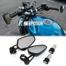 7/8" Hollow Handlbar Bar End Mirrors Rearview For Suzuki Bandit 600 GSF 650 1200