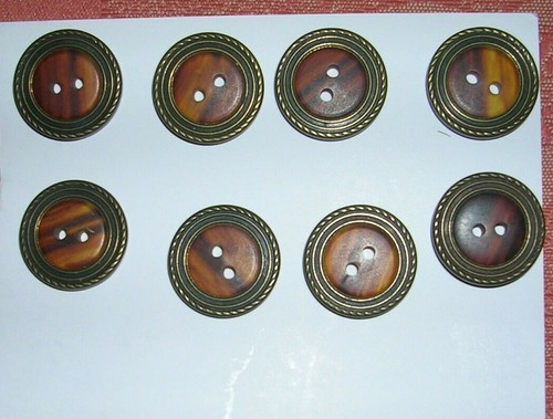 Vintage buttons gold brown - 8,