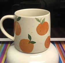 Orange Stoneware Tea/Coffee Mug With Label, 418442, Microwave Dishwasher 400 Ml,