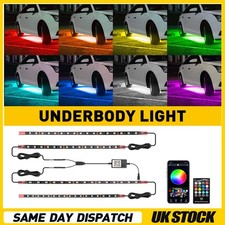 4X RGB Strip LED Under Car Truck Tube Underglow Underbody System Neon Light Kit