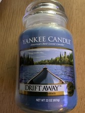 Yankee Candle DRIFT AWAY 22oz Large Jar Candle RETIRED Rare White Label