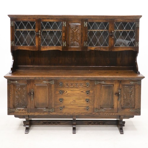 Raised oak dresser cupboards - raised,
